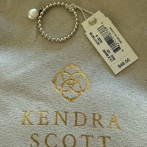 Kendra Scott Silver Beaded Ring with Pearl Accent